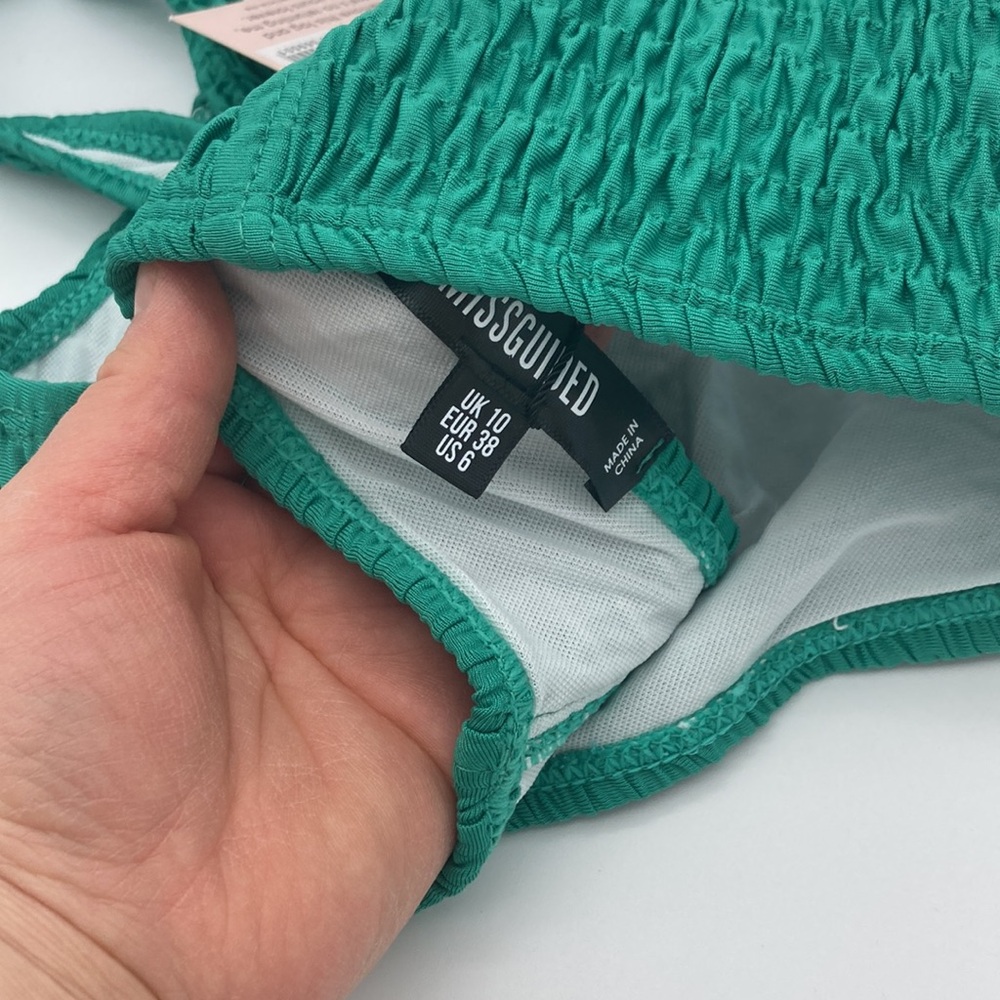 NWT MISSGUIDED GREEN SWIM TOP - Picture 3 of 4